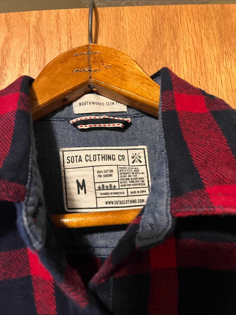 SOTA Women's Red and Navy Plaid Flannel Shirt - Picture 2 of 11